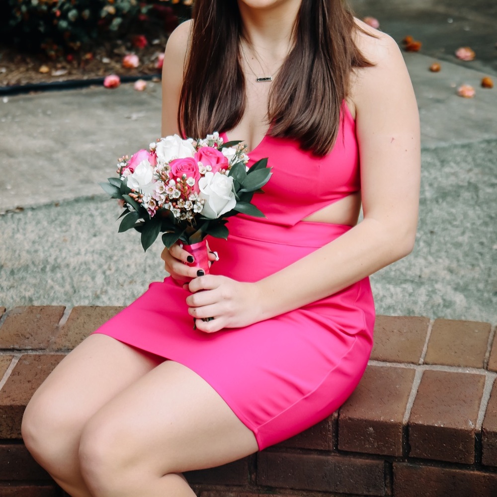 hot pink dress from revolve
